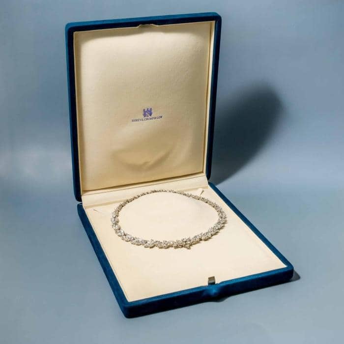 Tiffany & Co Victoria Platinum Marquise Round Diamond Tennis Bracelet 6