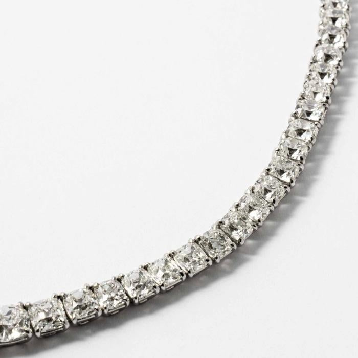 14K White Diamond Riviera Necklace