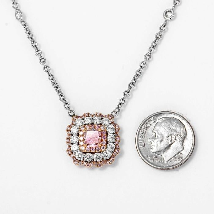 Graff White Gold Diamond and Pink Sapphire Large Snowflake Necklace