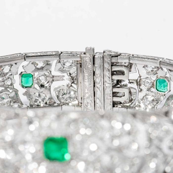 Art Deco Colombian Emerald and Diamond Bracelet
