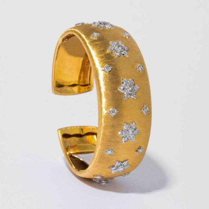 Buccellati Gold And Diamond Cuff Bracelet Available For Immediate