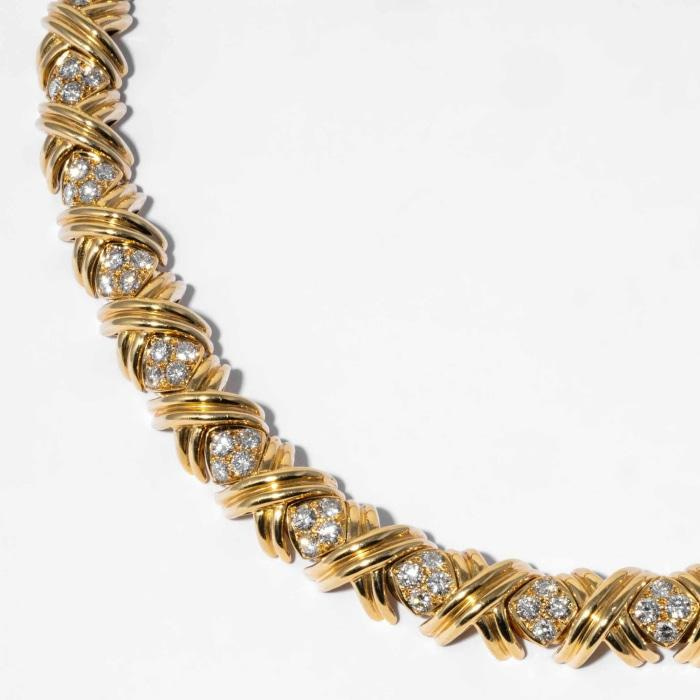 TIFFANY & CO. Heart Choker Toggle Multi-Strand Necklace in 18K Yellow Gold