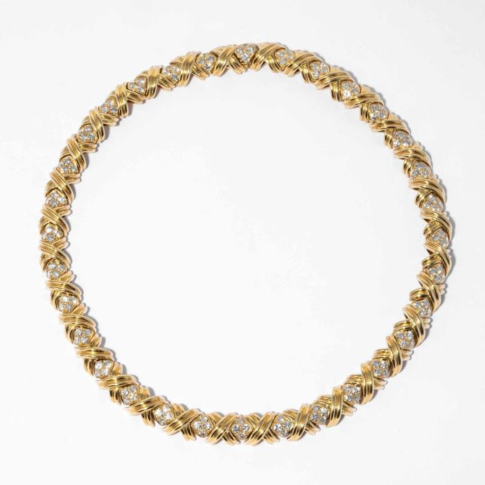 Tiffany & Co Gold Diamond Choker Necklace