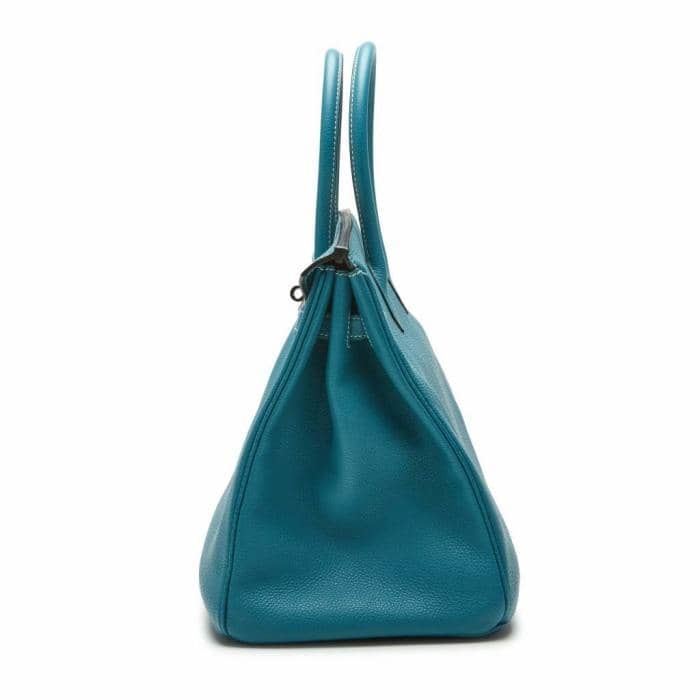 Authentic Hermes Kelly 35 Limited Edition Ghillies Turquoise Blue with  Silver HW