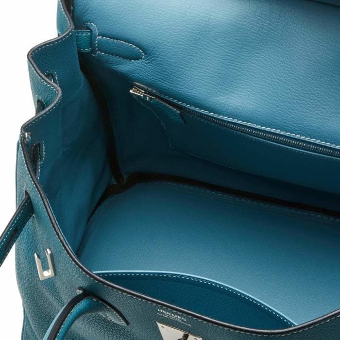 Hermes Birkin Bag Togo Leather Palladium Hardware In Blue