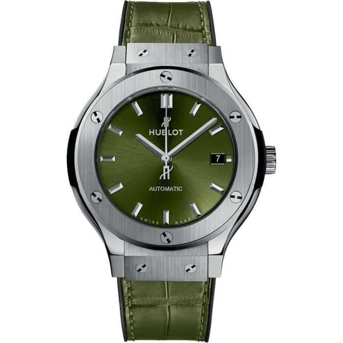 Hublot Classic Fusion Green Dial Titanium Rubber 45mm 511.NX.8970