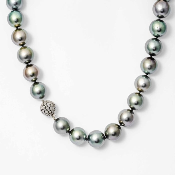 Fred Leighton 1.45 CTW Diamond Baroque Cultured Pearl Sterling