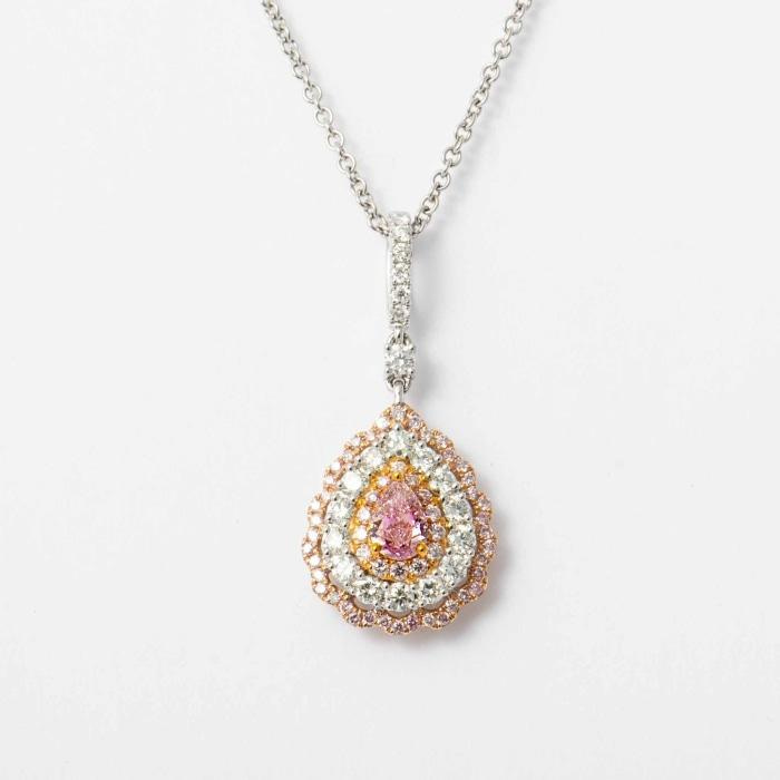 3.18 carat Pear Shape & Pink Diamond Pendant Necklace — Shreve, Crump & Low