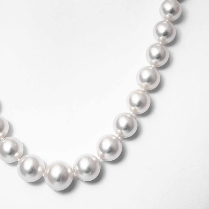 Freshwater Pearl Necklace with Sterling Silver and Diamond Clasp, Jewel In  the Sea