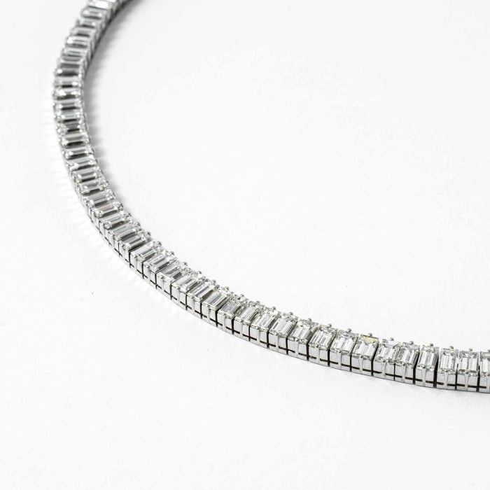 Diamond Tennis Necklace + Bracelet Bundle White Gold - 3mm