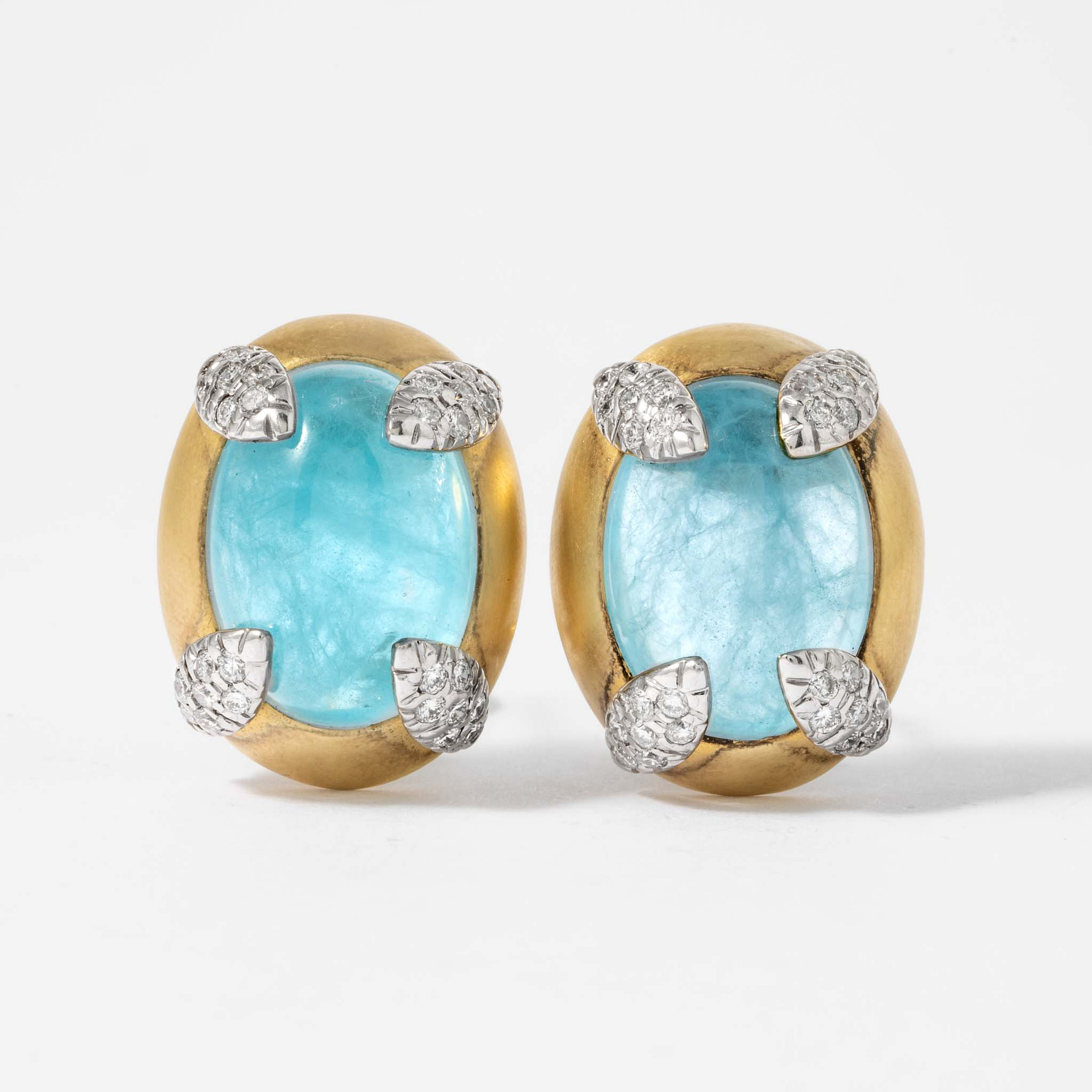 Aquamarine Cabochon Earrings