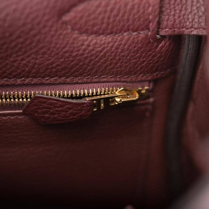 Hermes Birkin Bag Togo Leather Gold Hardware In Burgundy
