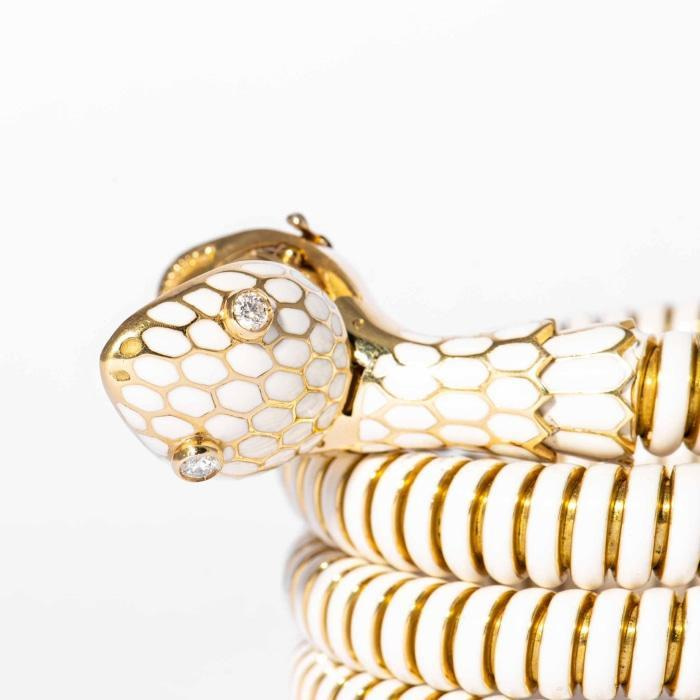 Céline White Snake Cuff Bracelet – Shop Saturn Return