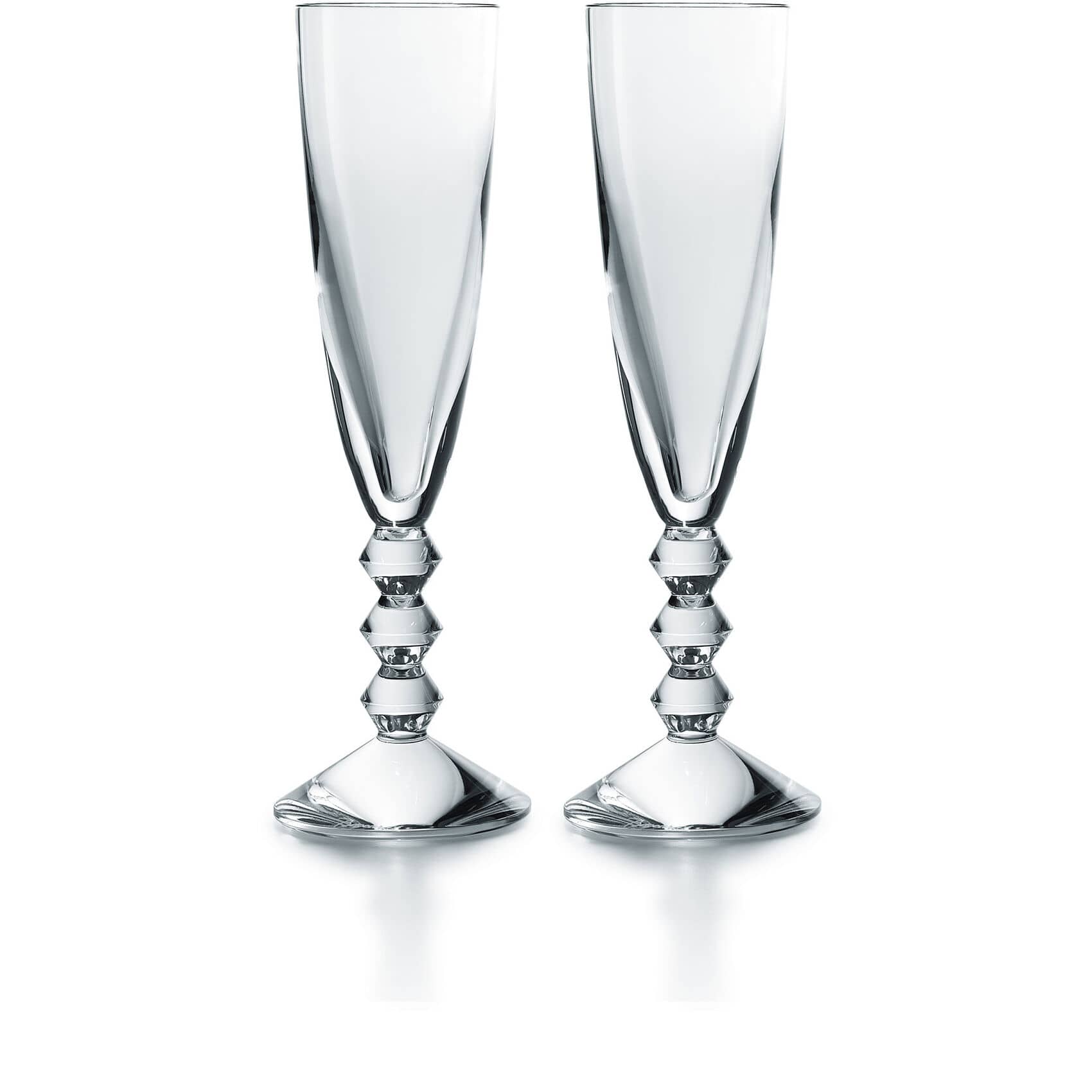 Steuben Crystal Champagne Flutes Modern - Set of 6