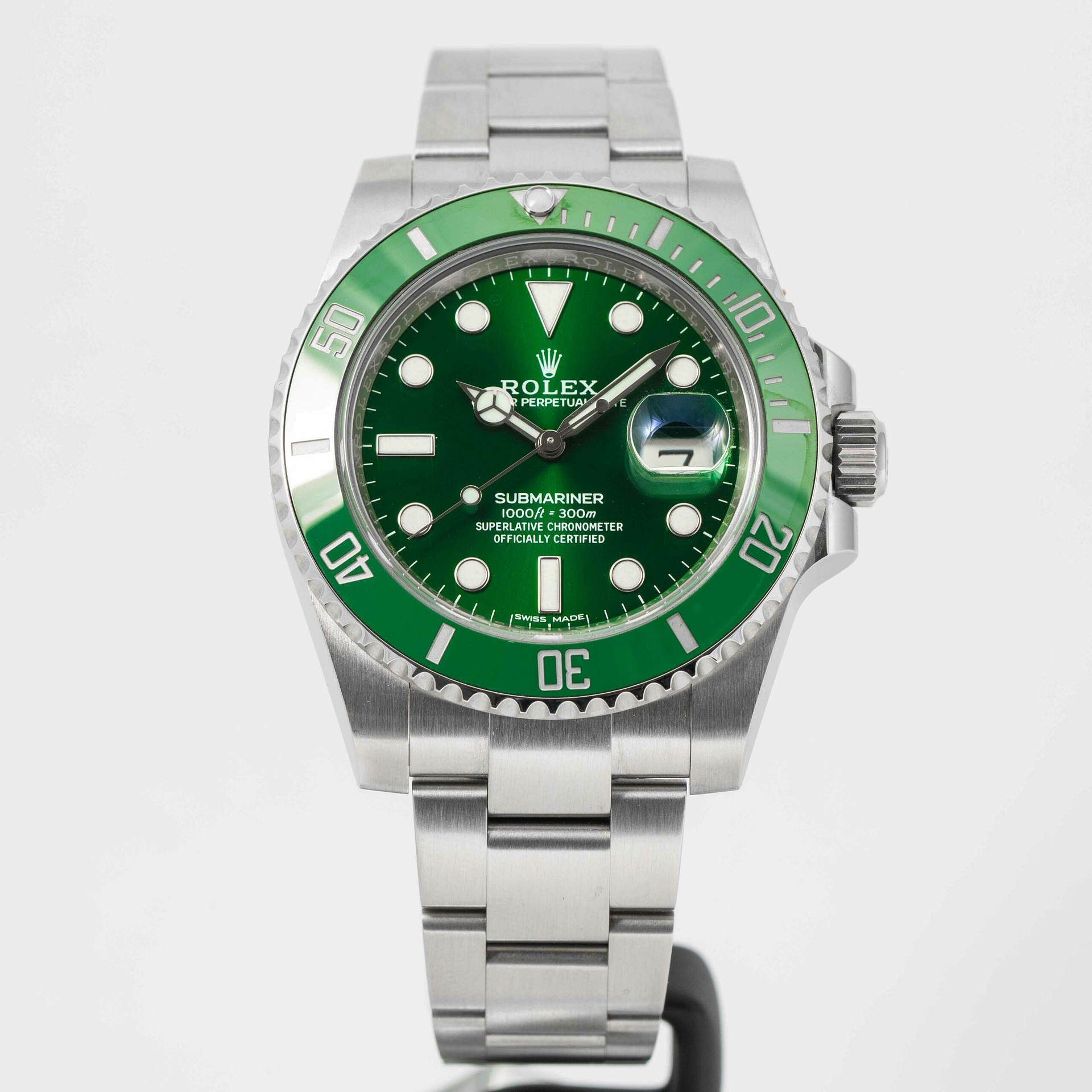 Rolex Submariner Date Hulk Stainless Steel Green Dial & Ceramic Bezel  Steel Oyster Bracelet 116610LV - PRE-OWNED