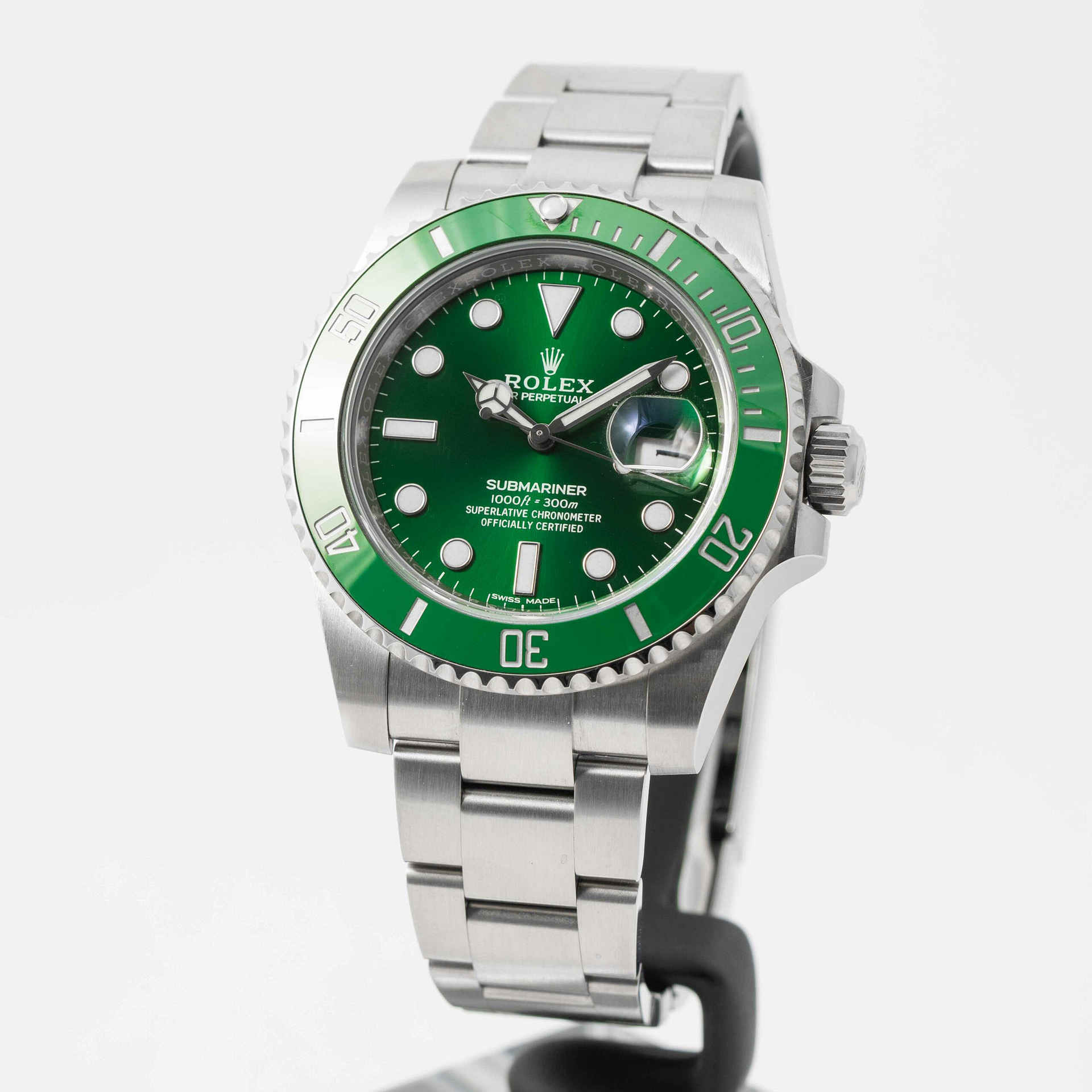 Rolex Submariner Green Ceramic Bezel Green Dial Hulk Stainless Steel 40mm  (116610LV) — Shreve, Crump & Low